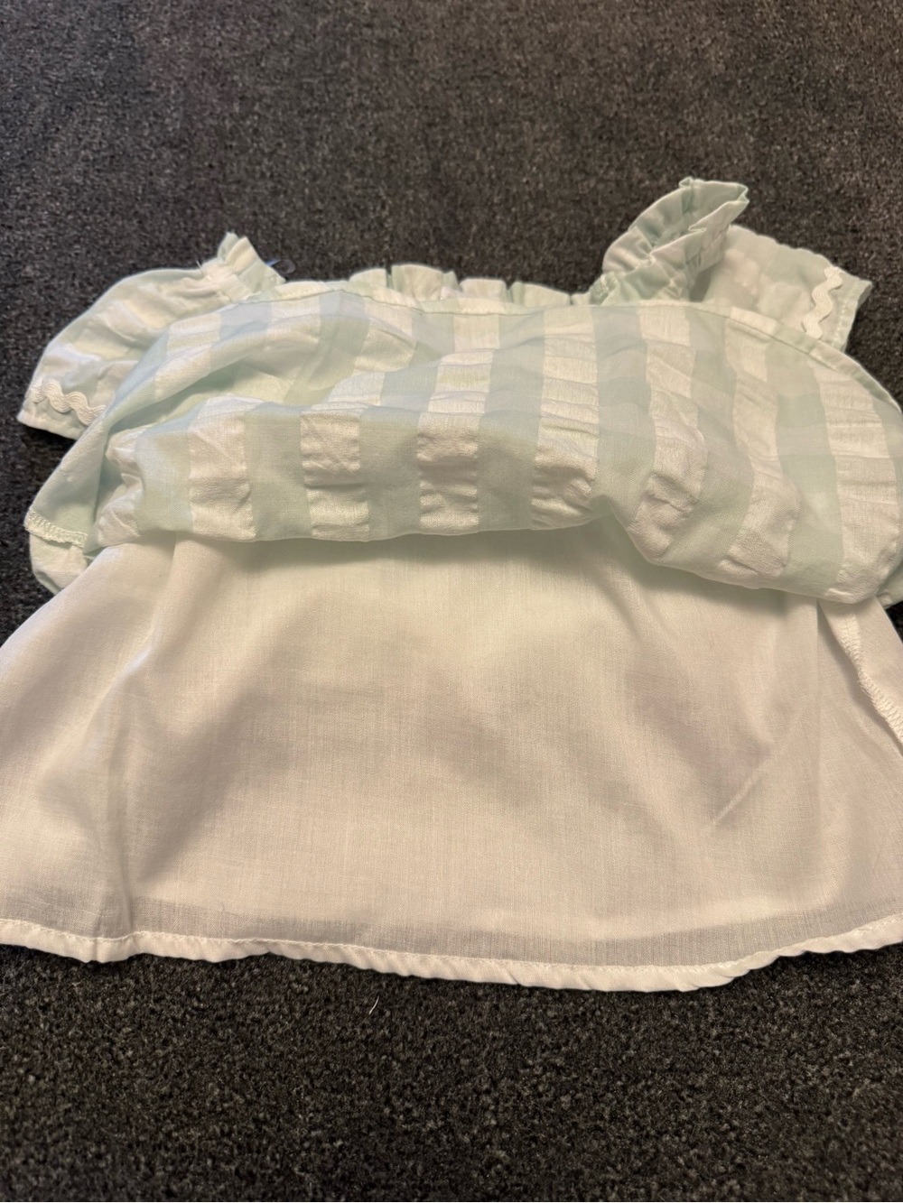 Btween Girls Light Mint Green Gingham Ric Rac Top & Skort Set - Size 7 - Picture 4 of 11